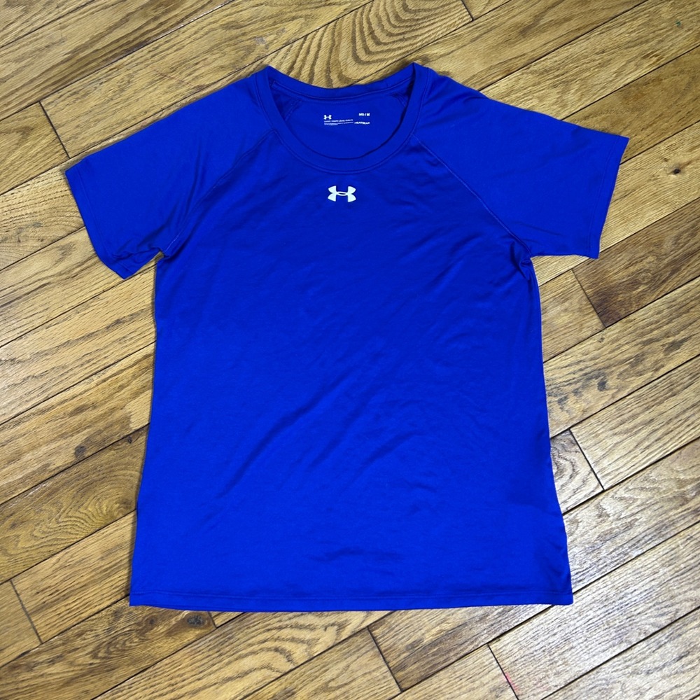 Under Armour HeatGear Royal Blue Short Sleeve T-Shirt Loose Fit Mens Medium